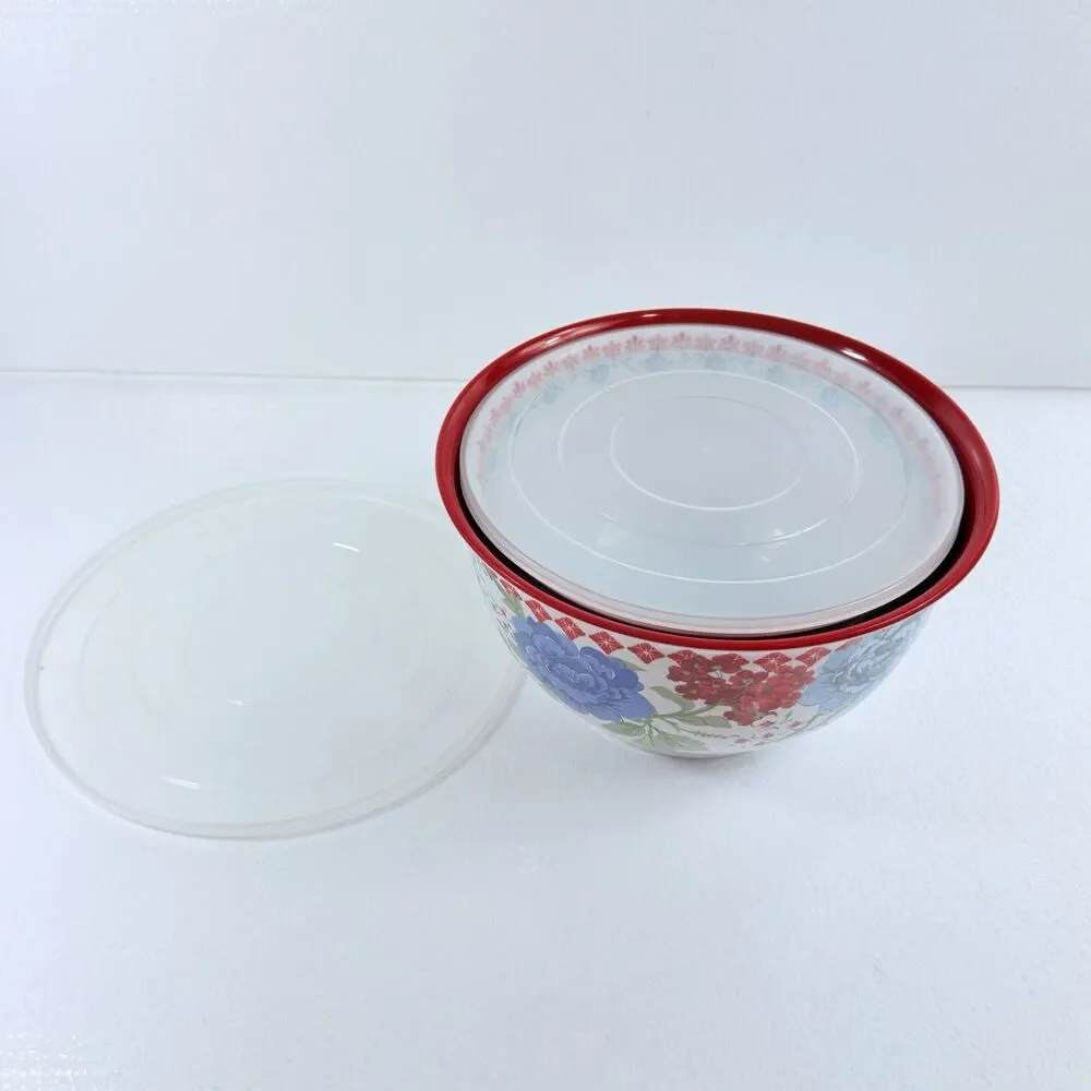 Pioneer Woman Classic Melamine Mixing Bowls With Lids Medium & Large Floral